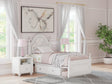 Kozlani White Twin Upholstered Panel Storage Bed by Ashley at Eve Furniture