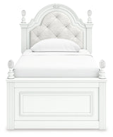 Kozlani White Twin Upholstered Panel Storage Bed by Ashley at Eve Furniture