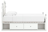 Kozlani White Twin Upholstered Panel Storage Bed by Ashley at Eve Furniture