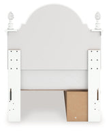 Kozlani White Twin Upholstered Panel Storage Bed by Ashley at Eve Furniture