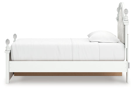 Kozlani White Twin Upholstered Panel Storage Bed by Ashley at Eve Furniture