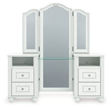 Kozlani White Vanity, Mirror and Stool by Ashley at Eve Furniture