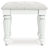 Kozlani White Vanity Stool by Ashley at Eve Furniture