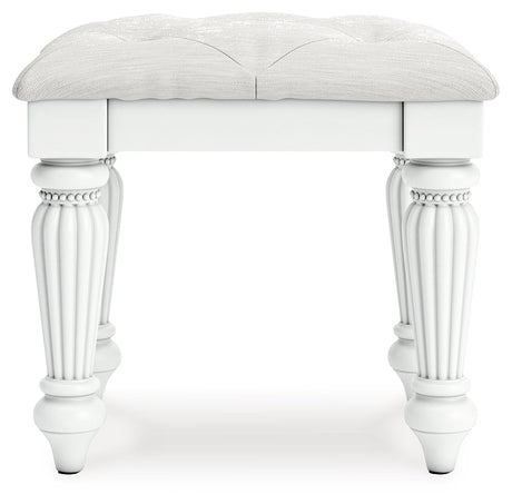 Kozlani White Vanity Stool by Ashley at Eve Furniture