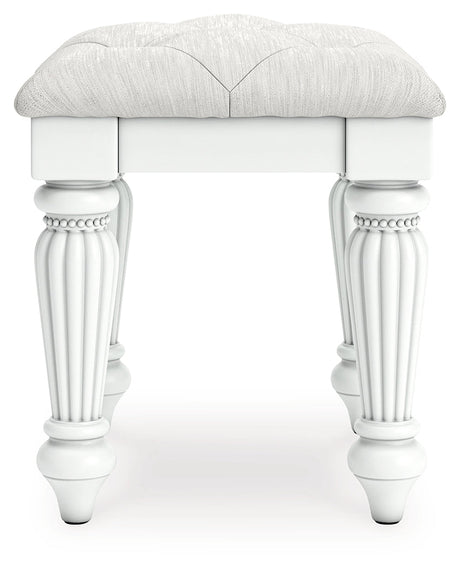 Kozlani White Vanity Stool by Ashley at Eve Furniture