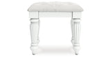 Kozlani White Vanity Stool by Ashley at Eve Furniture