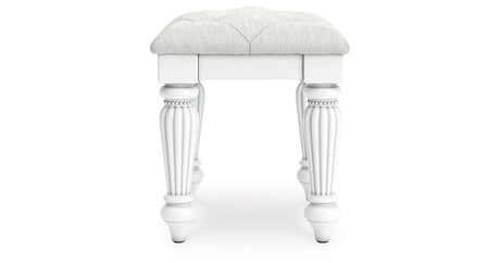 Kozlani White Vanity Stool by Ashley at Eve Furniture