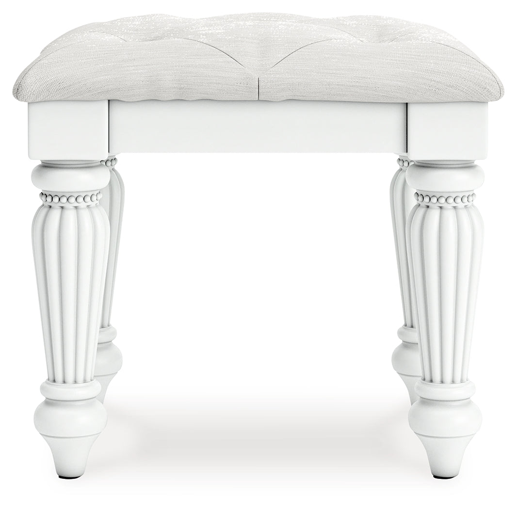 Kozlani White Vanity Stool by ASHLEY FURNITURE at Eve Furniture