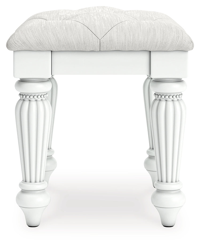 Kozlani White Vanity Stool by ASHLEY FURNITURE at Eve Furniture