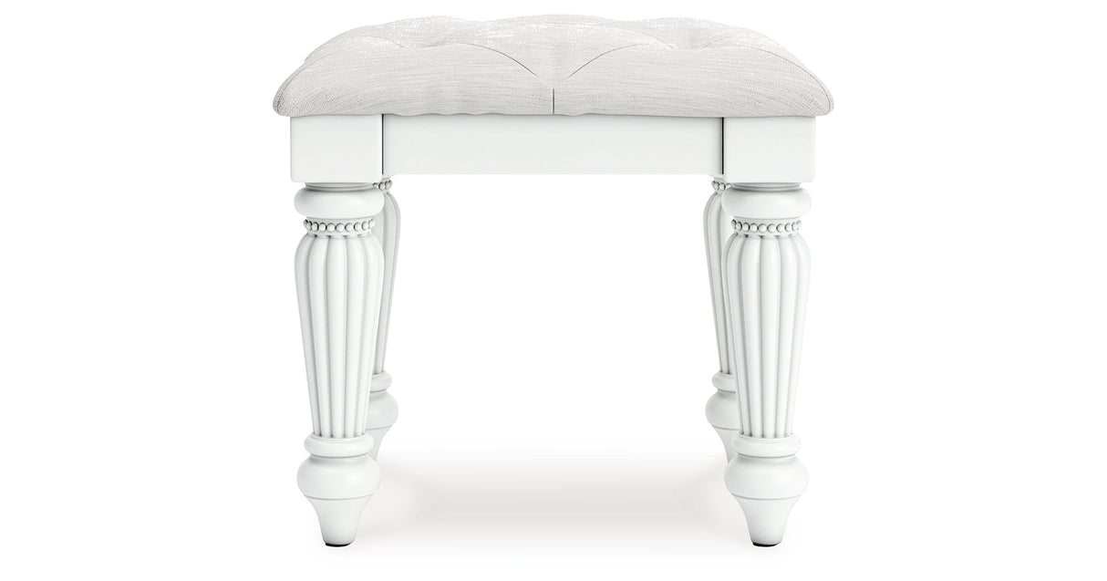 Kozlani White Vanity Stool by ASHLEY FURNITURE at Eve Furniture