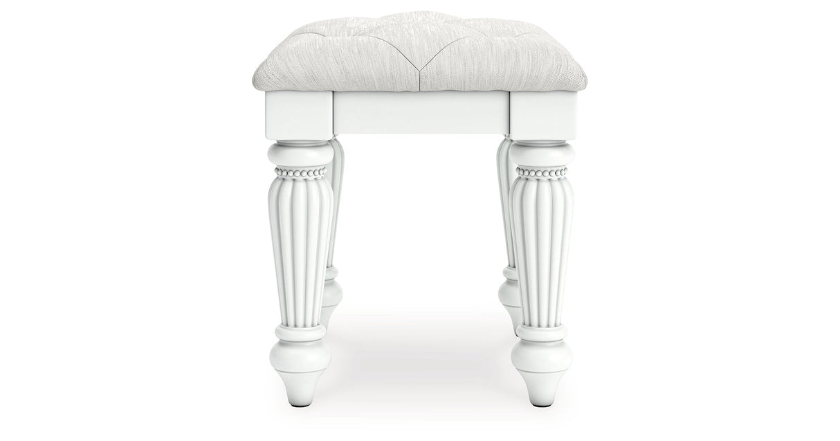 Kozlani White Vanity Stool by ASHLEY FURNITURE at Eve Furniture