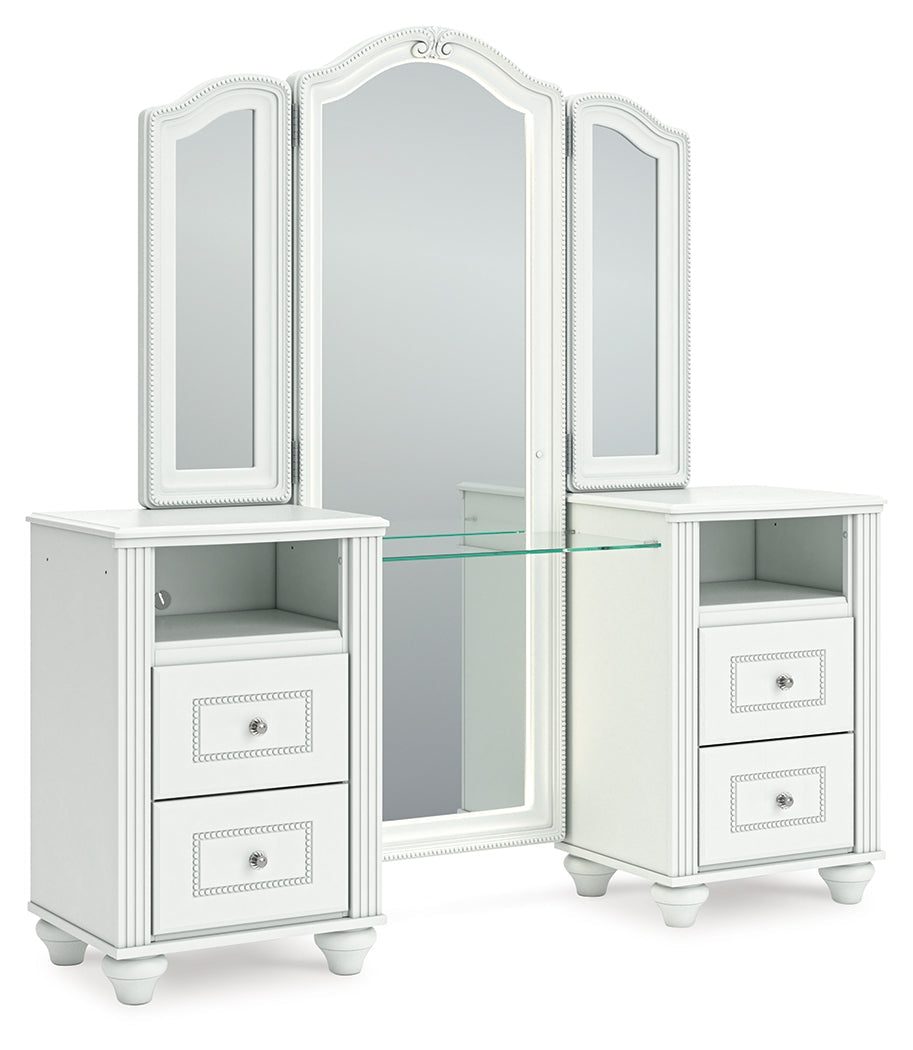 Kozlani White Vanity with Mirror by Ashley at Eve Furniture