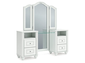 Kozlani White Vanity with Mirror by Ashley at Eve Furniture