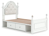 Kozlani White Youth Storage Bedroom Set with 4 Drawers by Ashley at Eve Furniture