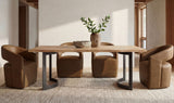 Barrow Rolling Dining Chair Tan Leather