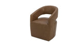 Barrow Rolling Dining Chair Tan Leather