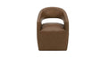 Barrow Rolling Dining Chair Tan Leather