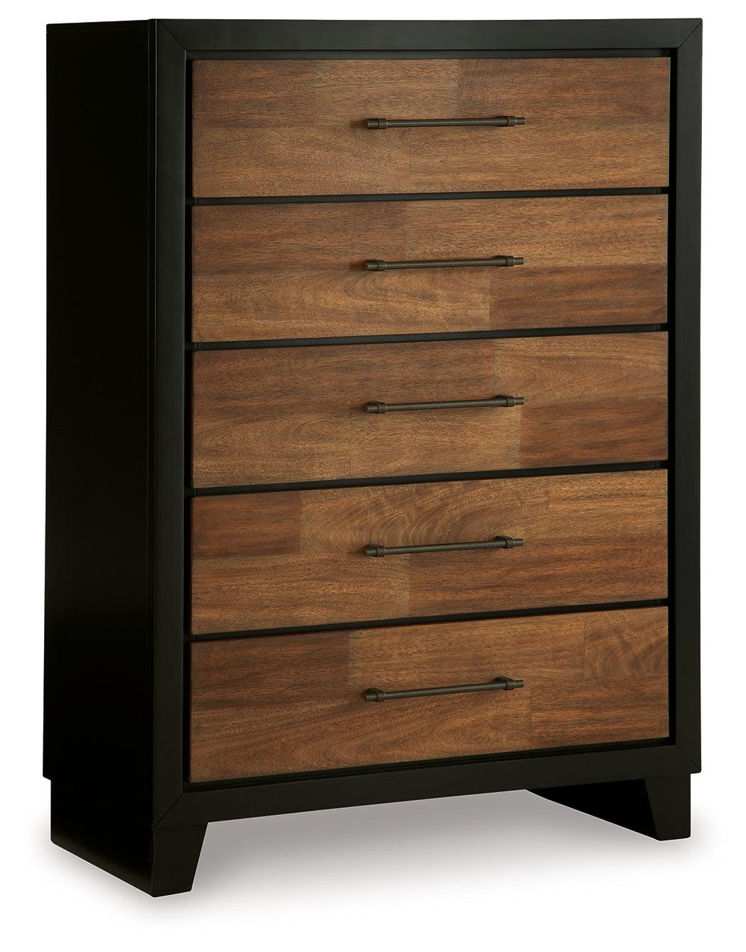 Kraeburn Brown/Black Chest of Drawers by Ashley at Eve Furniture
