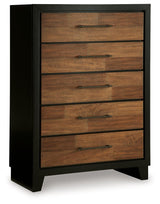 Kraeburn Brown/Black Chest of Drawers by Ashley at Eve Furniture