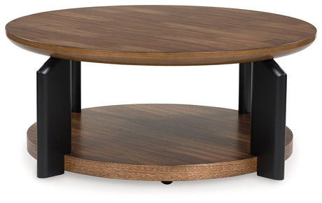 Kraeburn Brown/Black Coffee Table by Ashley at Eve Furniture