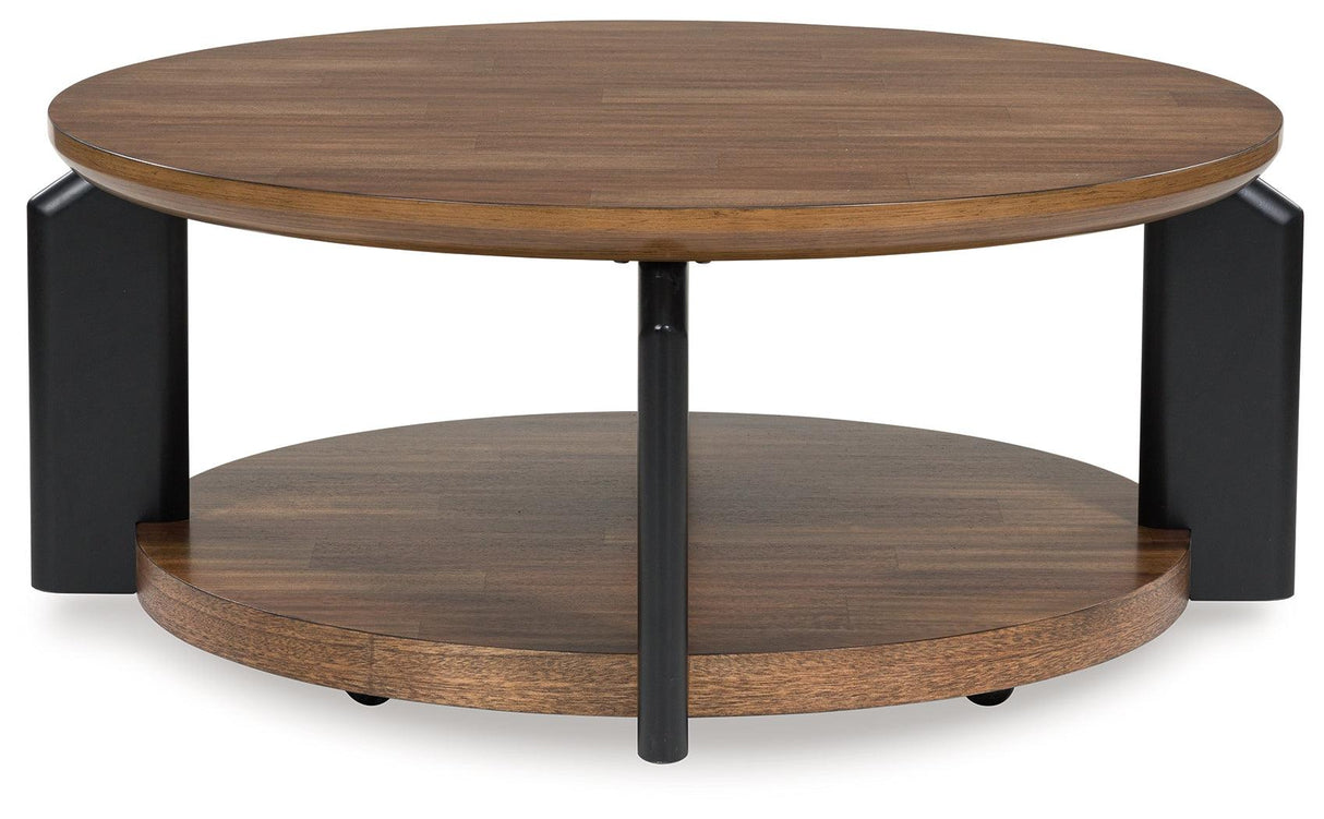 Kraeburn Brown/Black Coffee Table by Ashley at Eve Furniture