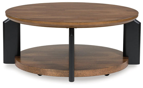 Kraeburn Brown/Black Coffee Table by Ashley at Eve Furniture