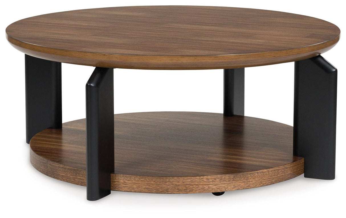 Kraeburn Brown/Black Coffee Table by Ashley at Eve Furniture