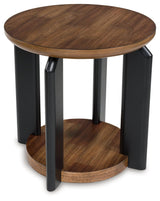 Kraeburn Brown/Black End Table by Ashley at Eve Furniture