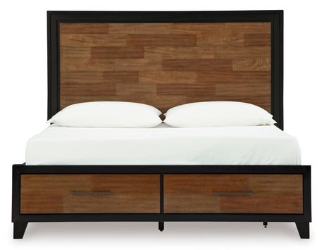 Kraeburn Brown/Black King Storage Panel Bed by Ashley at Eve Furniture