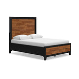 Kraeburn Brown/Black Queen Storage Panel Bed by Ashley at Eve Furniture