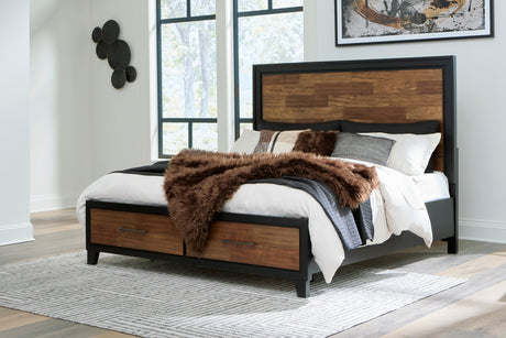 Kraeburn Brown/Black Storage Panel Bedroom Set by Ashley at Eve Furniture