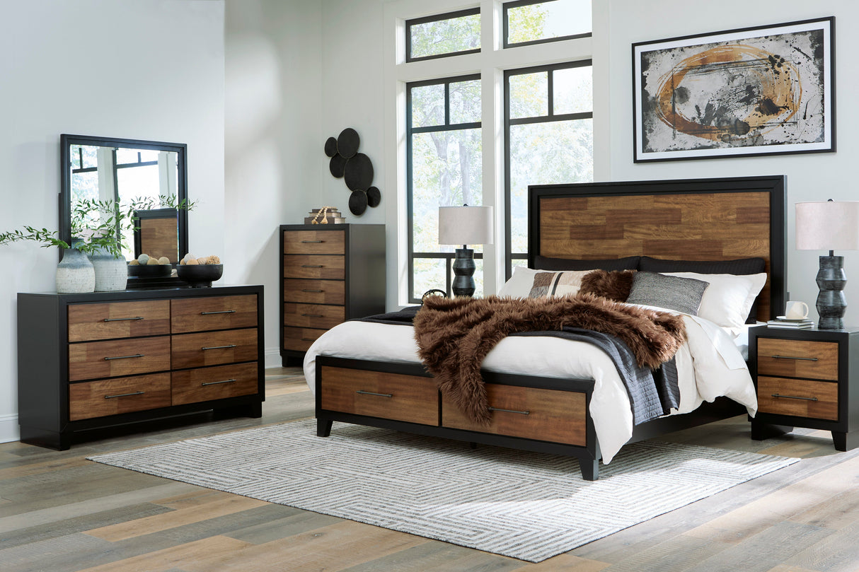 Kraeburn Brown/Black Storage Panel Bedroom Set by Ashley at Eve Furniture