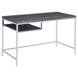 Kravitz Weathered Gray/Chrome Rectangular Writing Desk