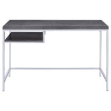 Kravitz Weathered Gray/Chrome Rectangular Writing Desk