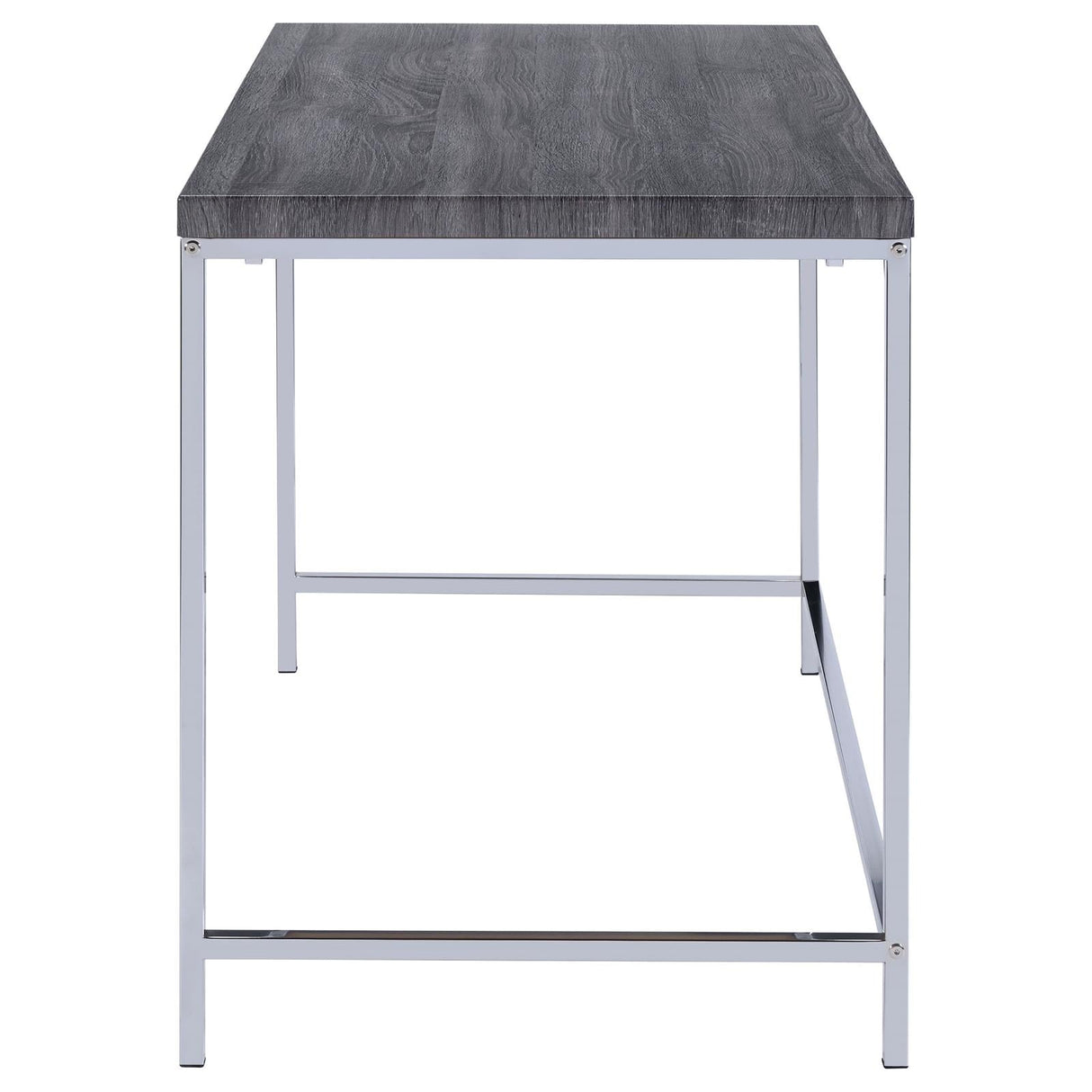 Kravitz Weathered Gray/Chrome Rectangular Writing Desk