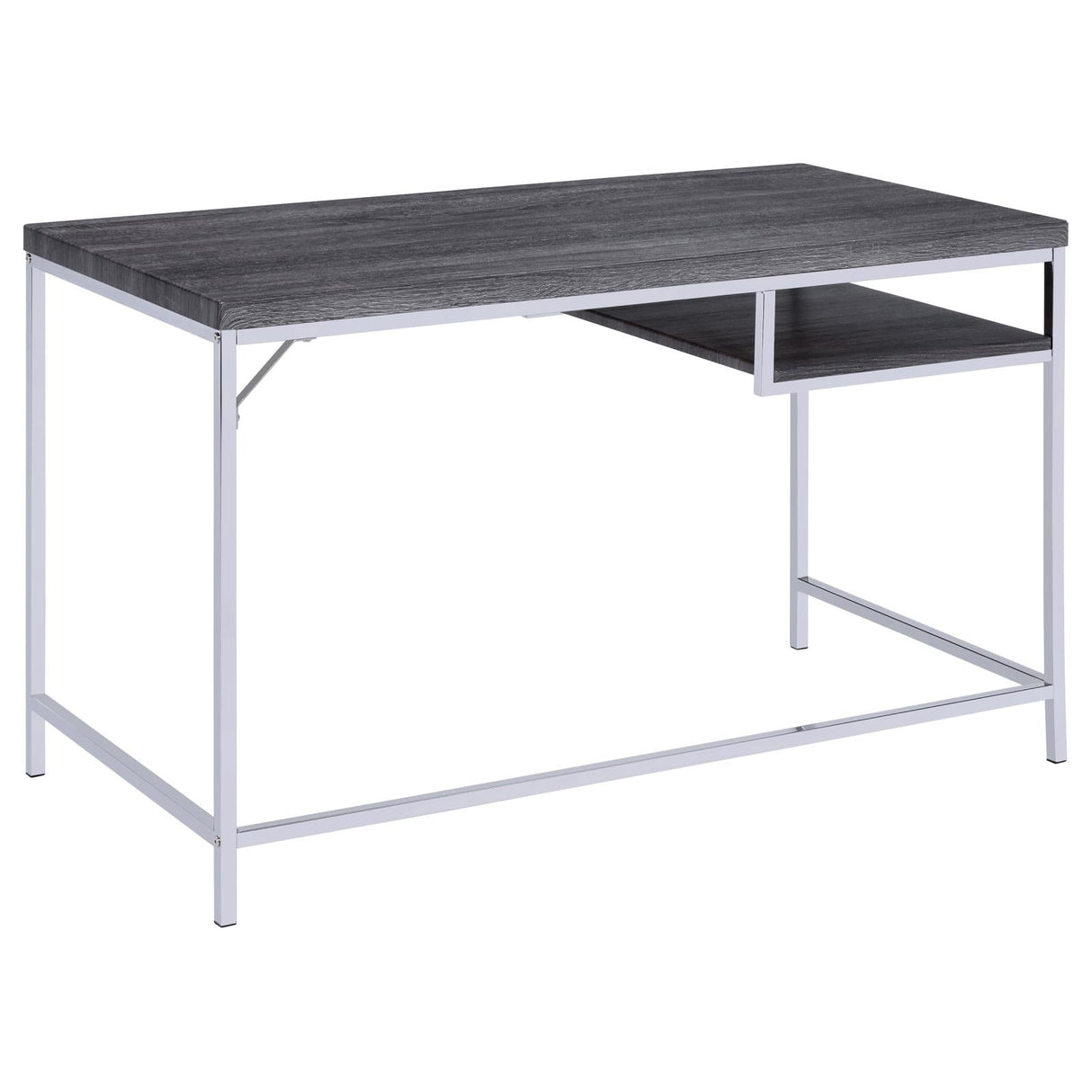 Kravitz Weathered Gray/Chrome Rectangular Writing Desk