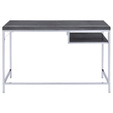 Kravitz Weathered Gray/Chrome Rectangular Writing Desk