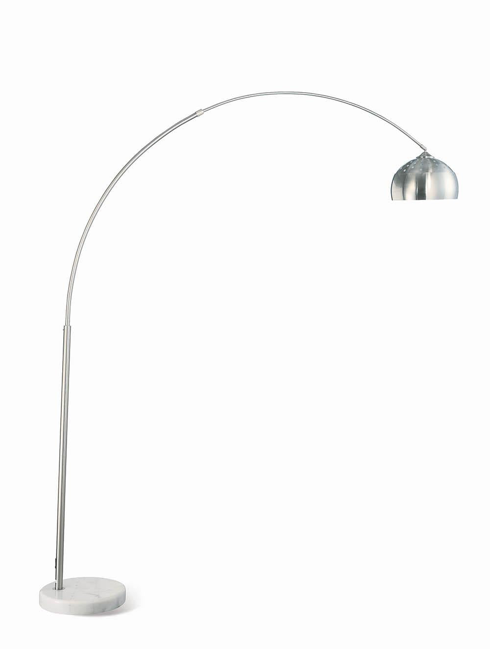 Krester Arched Floor Lamp Brushed Steel/Chrome