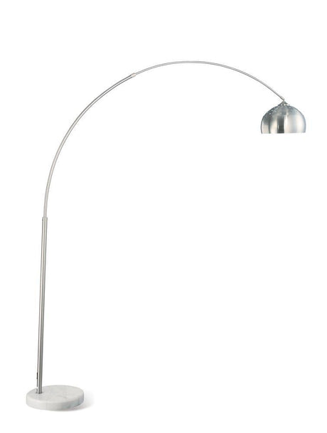 Krester Brushed Steel/Chrome Arched Floor Lamp by Coaster at Eve Furniture