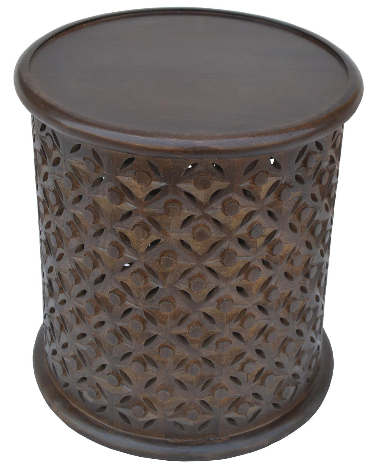 Krish Dark Brown 18-inch Round Accent Table