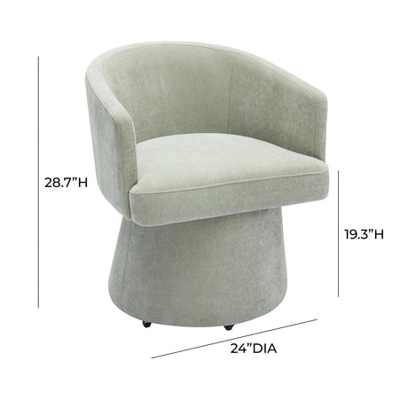 Kristen Upcycled Chenille Rolling Desk Chair by TOV Furniture at Eve Furniture