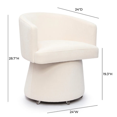 Kristen Upcycled Chenille Rolling Desk Chair by TOV Furniture at Eve Furniture