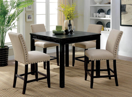 Kristie Antique Black 5 Pc. Counter Ht. Table Set by Furniture of America at Eve Furniture