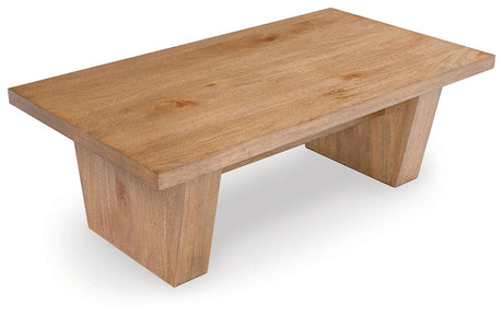 Kristiland Light Brown Coffee Table by Ashley at Eve Furniture