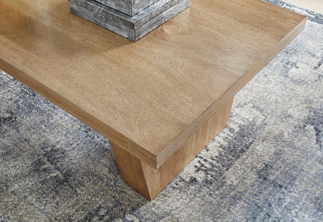 Kristiland Light Brown Coffee Table by Ashley at Eve Furniture
