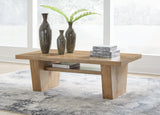 Kristiland Light Brown Coffee Table by Ashley at Eve Furniture