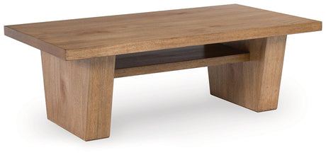 Kristiland Light Brown Coffee Table by Ashley at Eve Furniture