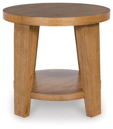 Kristiland Light Brown End Table by Ashley at Eve Furniture