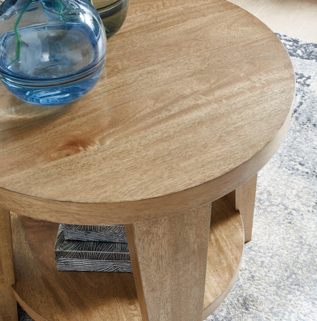 Kristiland Light Brown End Table by Ashley at Eve Furniture