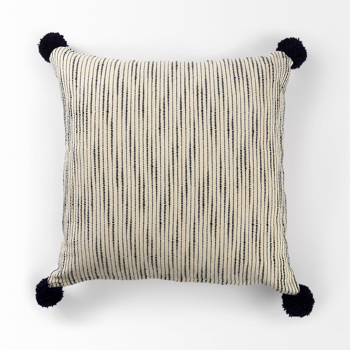 Krystal Cream/Black Pom Pom Decorative Pillow Cover by Mercana at Eve Furniture